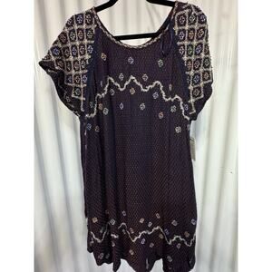 Free People In the Clouds Tunic NWT Embroidered Beaded Boho Tunic Dress Large